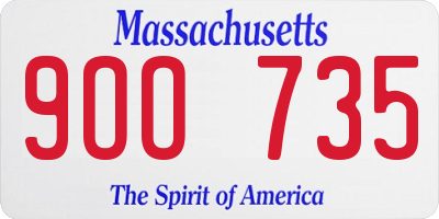 MA license plate 9OO735