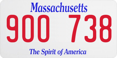 MA license plate 9OO738