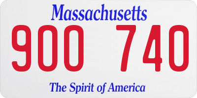 MA license plate 9OO740