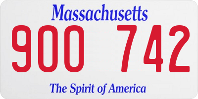 MA license plate 9OO742