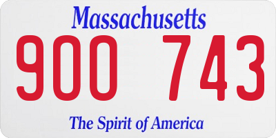 MA license plate 9OO743
