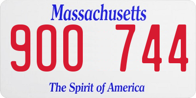 MA license plate 9OO744