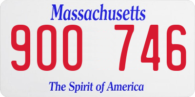 MA license plate 9OO746