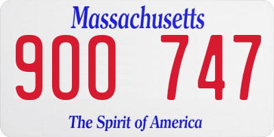 MA license plate 9OO747