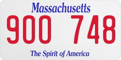 MA license plate 9OO748