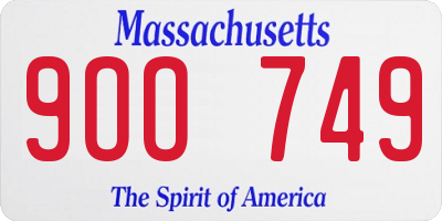 MA license plate 9OO749