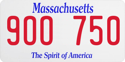 MA license plate 9OO750
