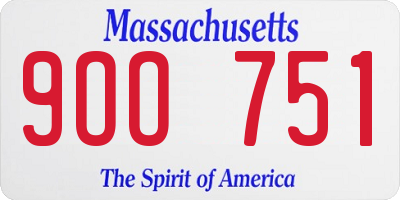 MA license plate 9OO751