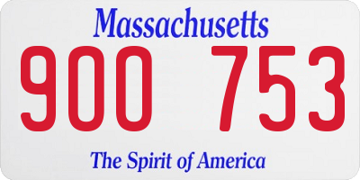 MA license plate 9OO753