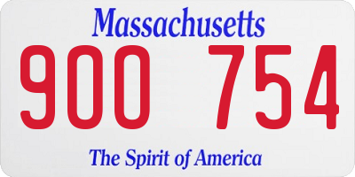 MA license plate 9OO754