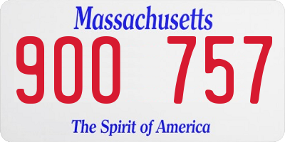MA license plate 9OO757