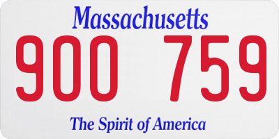 MA license plate 9OO759