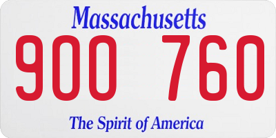 MA license plate 9OO760