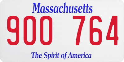 MA license plate 9OO764