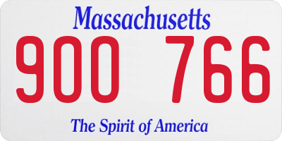 MA license plate 9OO766