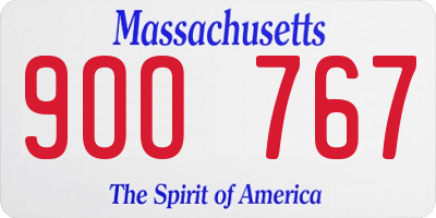 MA license plate 9OO767