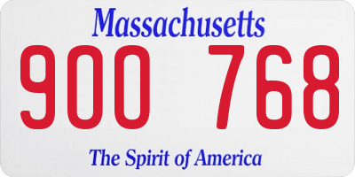 MA license plate 9OO768