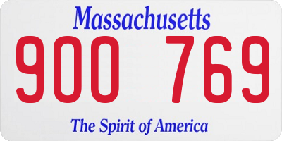 MA license plate 9OO769
