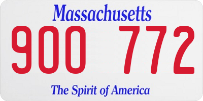 MA license plate 9OO772