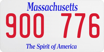 MA license plate 9OO776