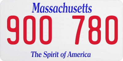 MA license plate 9OO780