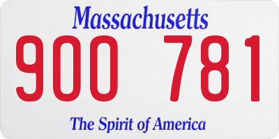 MA license plate 9OO781
