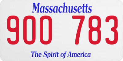 MA license plate 9OO783