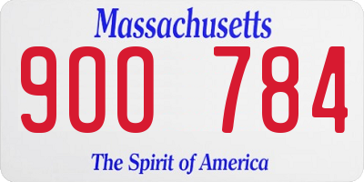 MA license plate 9OO784