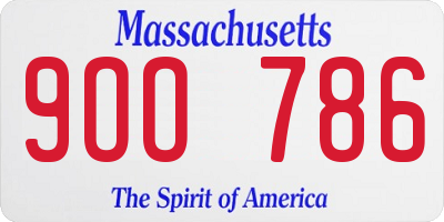 MA license plate 9OO786