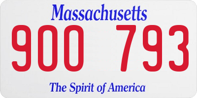 MA license plate 9OO793
