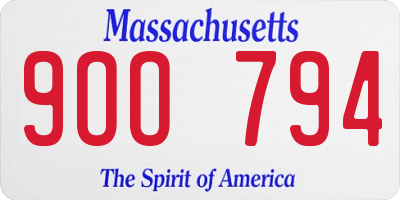 MA license plate 9OO794