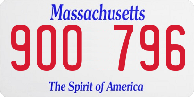 MA license plate 9OO796