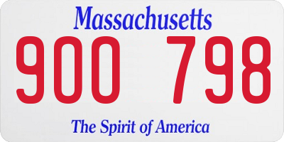 MA license plate 9OO798