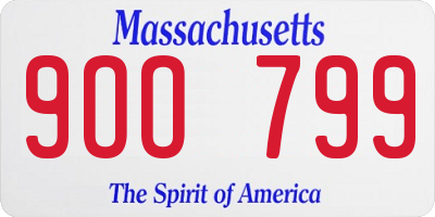 MA license plate 9OO799