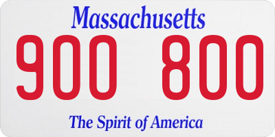 MA license plate 9OO800