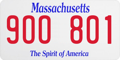 MA license plate 9OO801