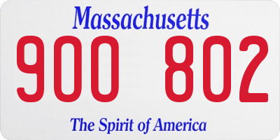 MA license plate 9OO802