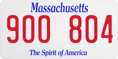 MA license plate 9OO804