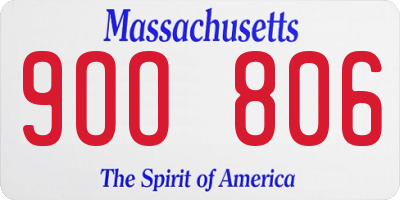 MA license plate 9OO806