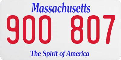 MA license plate 9OO807