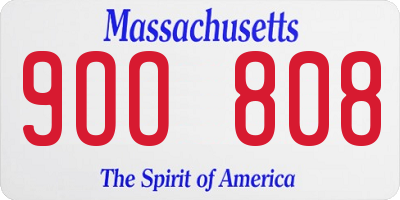 MA license plate 9OO808