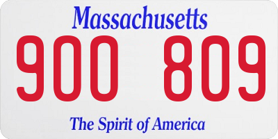 MA license plate 9OO809