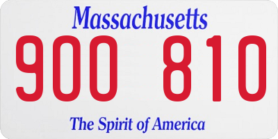 MA license plate 9OO810