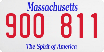MA license plate 9OO811