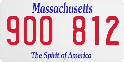 MA license plate 9OO812