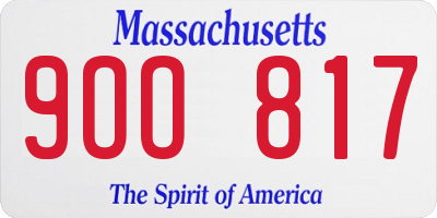 MA license plate 9OO817