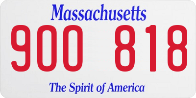 MA license plate 9OO818