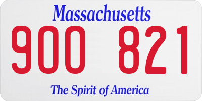 MA license plate 9OO821