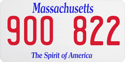 MA license plate 9OO822