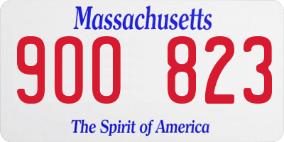 MA license plate 9OO823
